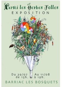 Affiche Vernissage Exposition estivale "Les Herbes Folles"